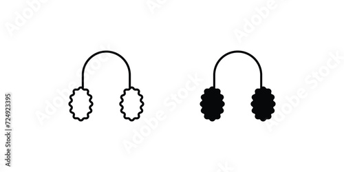 23 earmuffs icon with white background vector stock illustration