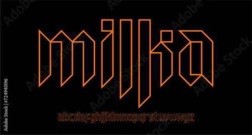 MIKA FONT VECTOR DISPLAY LINE OUTLINE CYBER SHARP