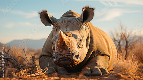 Photo of rhino in the jungle
