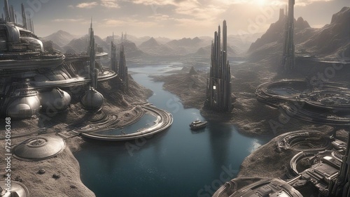 view from the top of the world Digital created sci fi scenery. digital airbrush. 