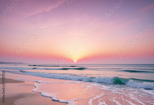 Pastel Pink Gradient Ocean Sunset Background