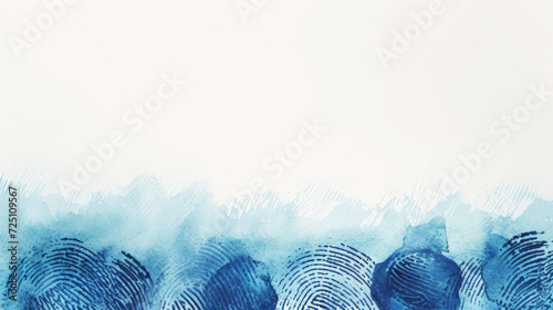 Blue fingerprint swirls on a bright background forming a frame for a copy space.
