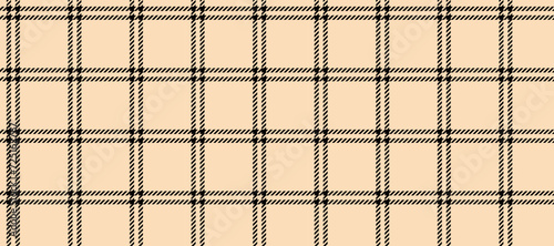 Seamless beige windowpane pattern. Checkered plaid repeating background. Tattersall tartan texture print for textile, fabric. Repeated neutral check wallpaper. Vector backdrop