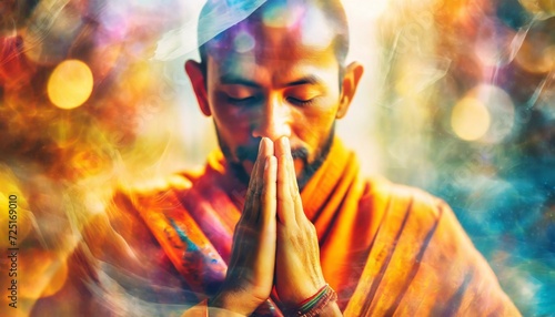Ethnic Monk Praying