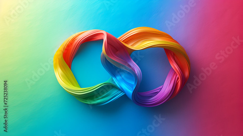 World autism awareness day concept Autism infinity rainbow symbol sign on colorful background. generative ai