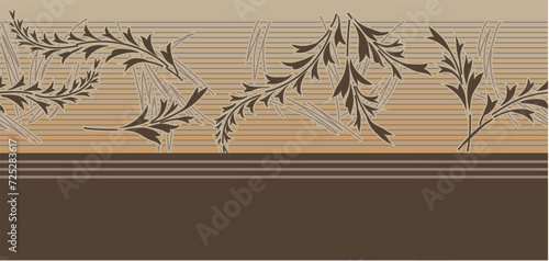 traditional fancy leaves border pattern 