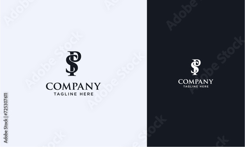 SP or PS initial logo concept monogram,logo template designed to make your logo process easy and approachable. All colors and text can be modified