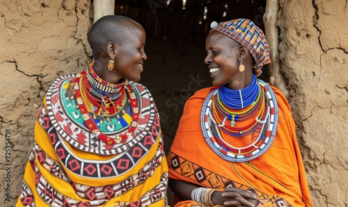 Group of maasai women singing in Ngorongoro crater,Tanzania