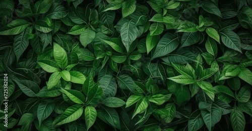 lush green foliage texture, showcasing detailed leaves and vibrant colors