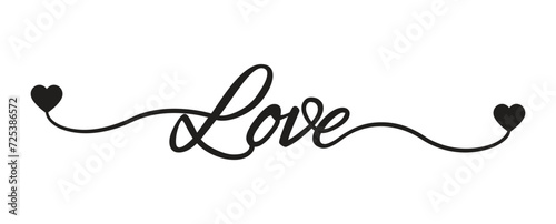 LOVE word hand drawn lettering Modern calligraphy script love text Vector illustration