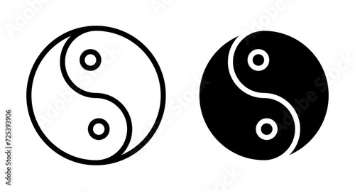 Complete Well-being Vector Icon Set. Yin Yang Harmony Vector Symbol for UI Design.
