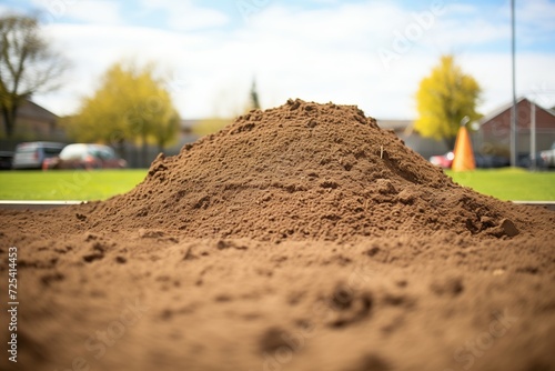 a mound of freshly dug loamy soil