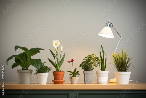 plant pots with labels denoting the light requirements