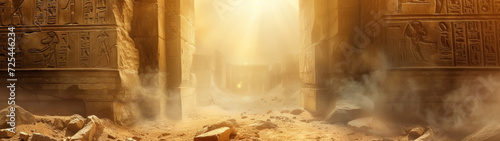A mystical portal in the Ancient egypt Temple leading to another dimension, Egyptian fantasy scenery. Gateway to Another Dimension