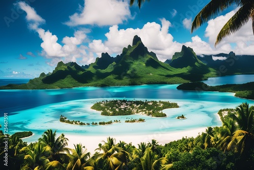 An Impressive Breathtaking Beauty of Bora-bora in The French Polynesia (JPG 300Dpi 10800x7200)