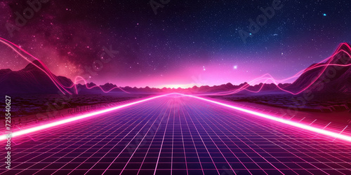 colorful background of a grid with pink and purple lines,, 3d abstract neon background, geometric background with polygonal structure, cyber space virtual reality,
