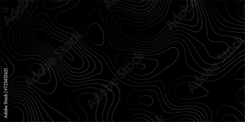 abstract white wave paper curved reliefs in black background. Topography map pattern, Geographic curved, vector illustration. seamless textrue, vintage wave. Panorama view multicolor wave curve line. 