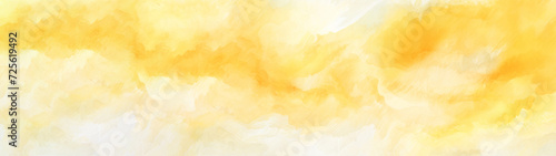 Abstract watercolor paint background painting illustration - Yellow color with liquid fluid marbled paper texture pattern template banner panorama long