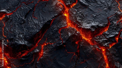Generative AI : Lava texture fire background rock volcano magma