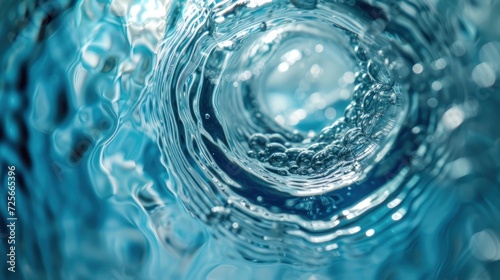 Detailed view of a vortex forming in a fluid mechanics lab experiment, showcasing fluid dynamics
