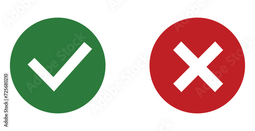 Correct and Incorrect icon, right and wrong icon. Vector illustration. EPS file 15.