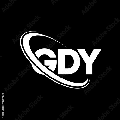 GDY logo. GDY letter. GDY letter logo design. Initials GDY logo linked with circle and uppercase monogram logo. GDY typography for technology, business and real estate brand.