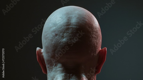 A detailed shot of a person with a bald head. Perfect for illustrating concepts of baldness, hair loss, or individuality.