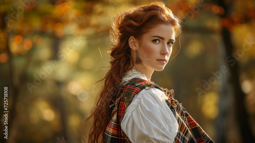 A girl from Scotland in national clothes