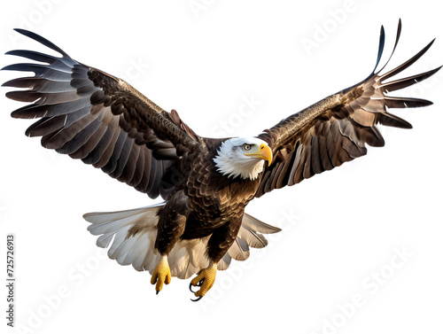 Regal Bald Eagle, isolated on a transparent or white background