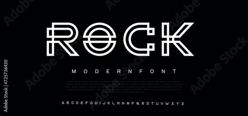 Rock modern alphabet. Dropped stunning font, type for futuristic logo, headline, creative lettering and maxi typography. 