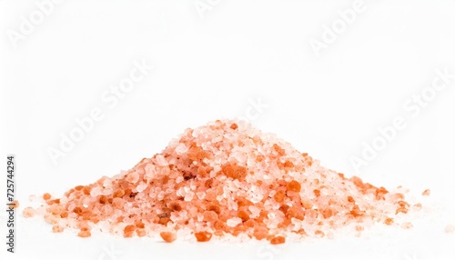 himalayan pink salt isolated on white with copyspace