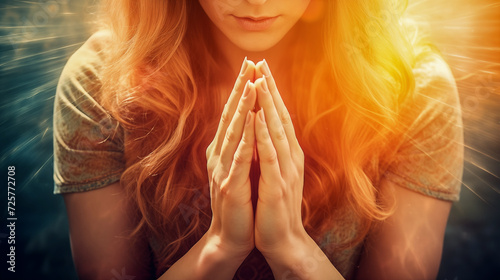 Portrait of Angelic Woman in a Surreal Dreamy Environment