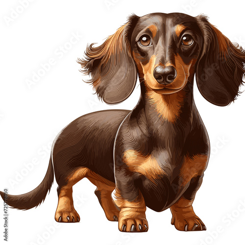Cute Dachshund dogs Vector Cartoon illustration