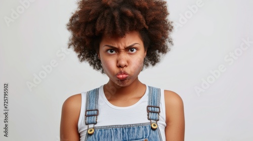 A young girl is pictured making a funny face, sticking out her tongue. This image can be used for playful and lighthearted themes