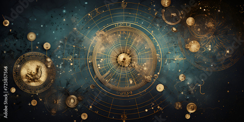 Abstract mystic astrology dark background 
