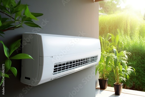 Highly efficient and eco-friendly heat pump technology available for purchase on photo stock