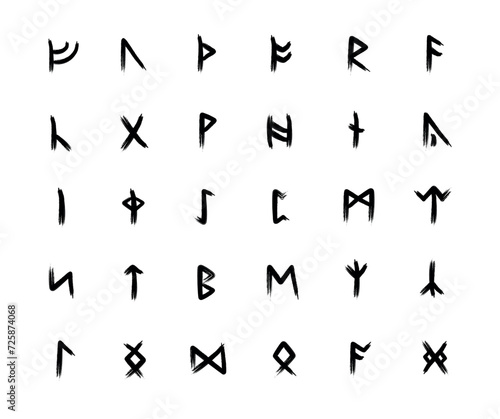 Full editable set of Runic alphabet known as Anglo-Saxon.
