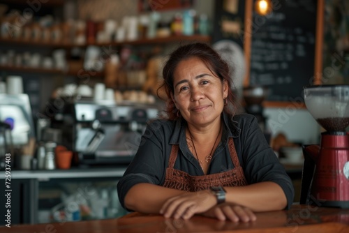 Smiling portrait of a mature female hispanic small business owner