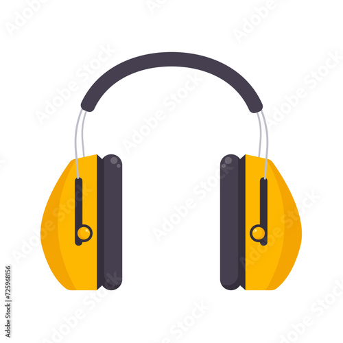 Safety hearing protection ear muffs graphic icon symbol