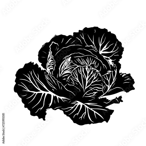 Cabbage Logo Monochrome Design Style