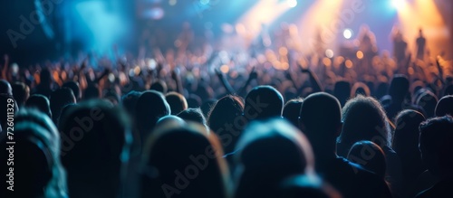 People at the concert with blurred background