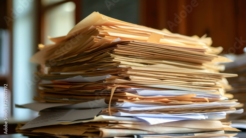 A stack of paperwork and contracts emphasizing the bureaucratic and legal implications of trade policies on grain shipping.