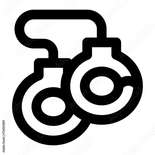 Handcuff icon with outline style.