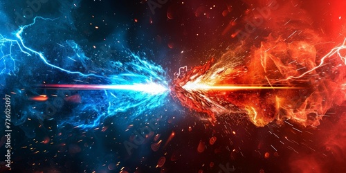 VS versus Background match challenge versus thunder flame blue and red abstract background