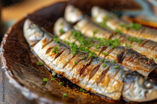 Japanese sardines filleted and plated
