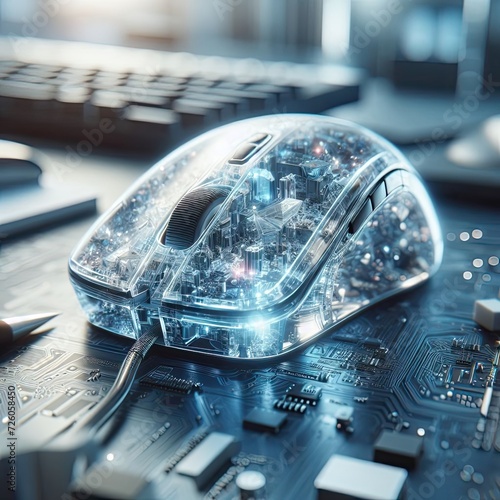 Computer mice are made of transparent clear glass - version 2