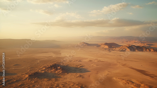 scene at desert on morning aerial photography