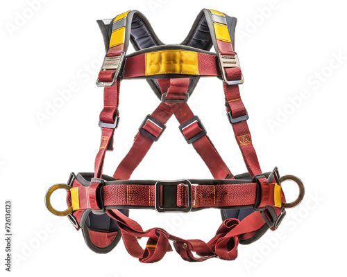 Safety harness png transparent photo. Isolated safety Harness yellow color accessories 