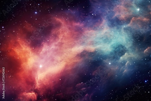 colorful gasses and sparkles in space background