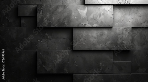 Black metal background with metal plates. 3d rendering, 3d illustration. - Generative AI